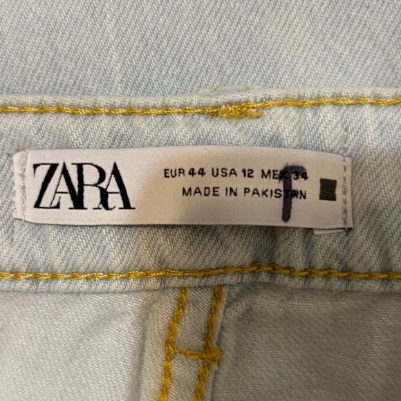 Zara High Waist Palazzo Fit Jeans in Light Blue Size 12. NWT - Picture 8 of 14